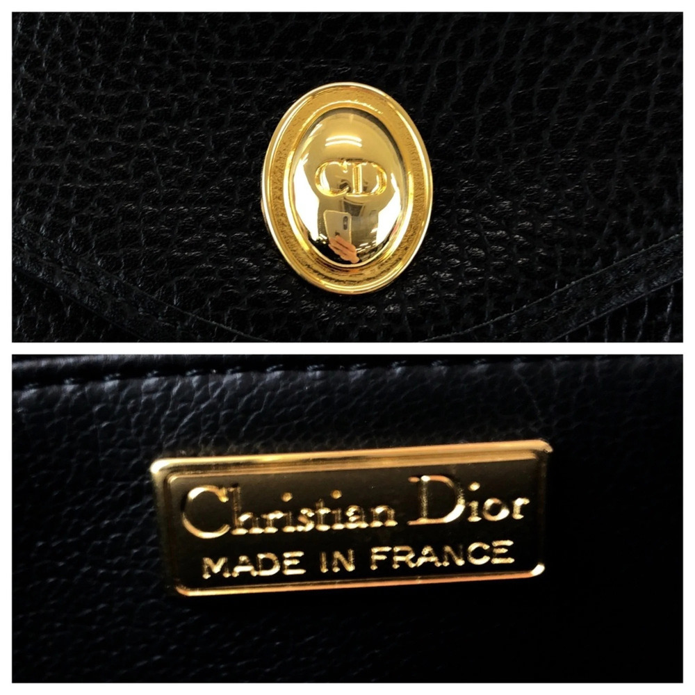 Christian Dior Vintage Black Leather Shoulder Bag/Pouch with Gold Hardware fo... - Picture 4 of 10